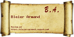Bleier Armand névjegykártya